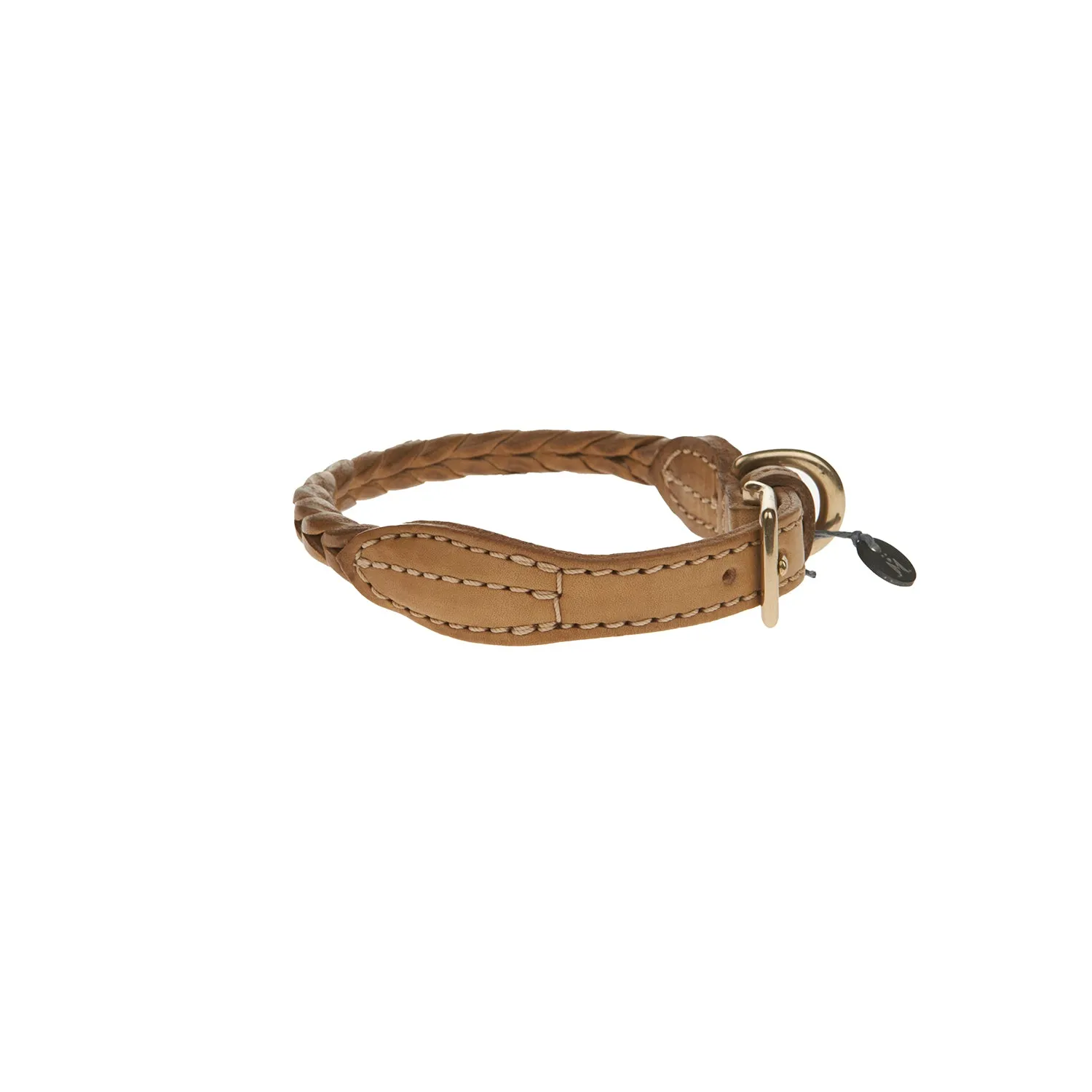 Plaited Leather Dog Collar