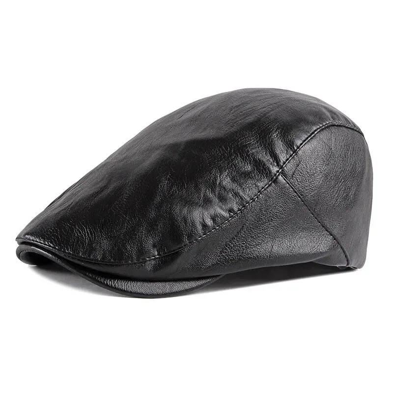 "Lewis" Classic Leather Flat Cap