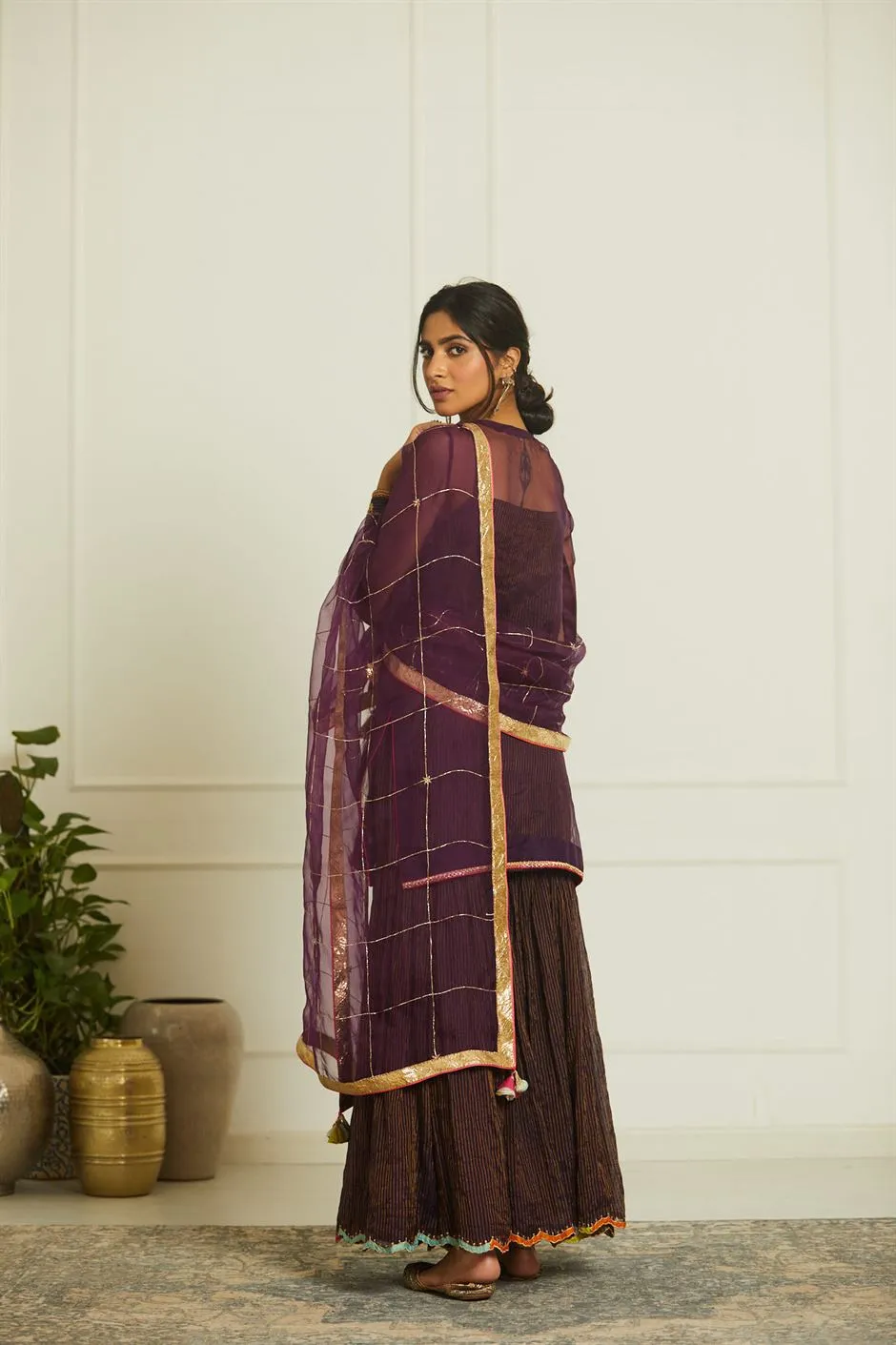 Raji Ramniq Mehezebeen Collection Purple Organza Payala Gharara Kurta Mb-102