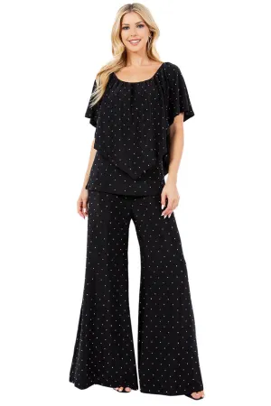 Rhinestone Embellished Angel Top Set