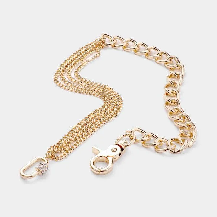 Rhinestone Embellished Lobster Clasp Necklace Set