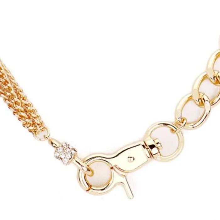 Rhinestone Embellished Lobster Clasp Necklace Set