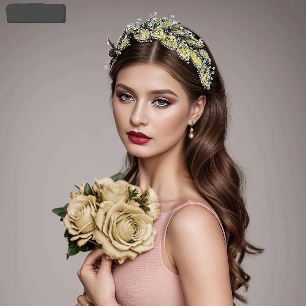 Rhinestone Retro Leaf Headband