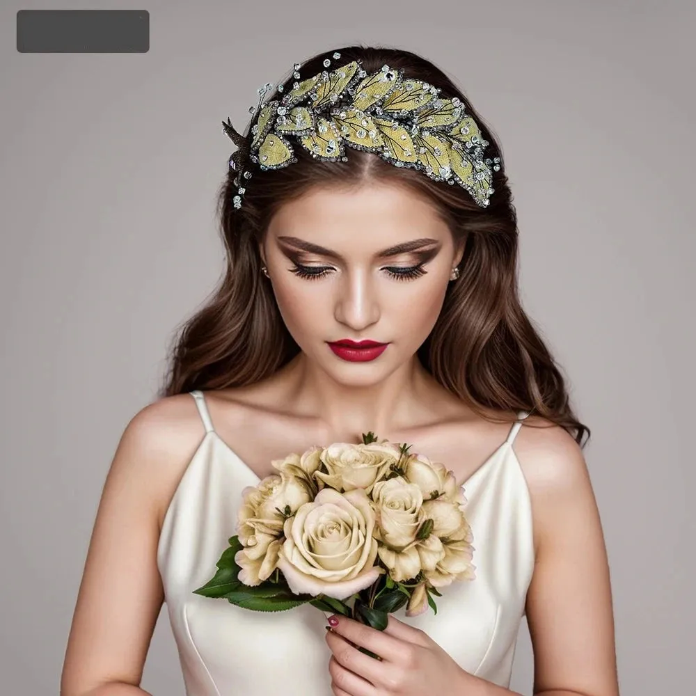 Rhinestone Retro Leaf Headband
