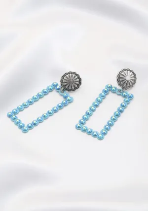 Rhinestone Western Style Earring in Blue