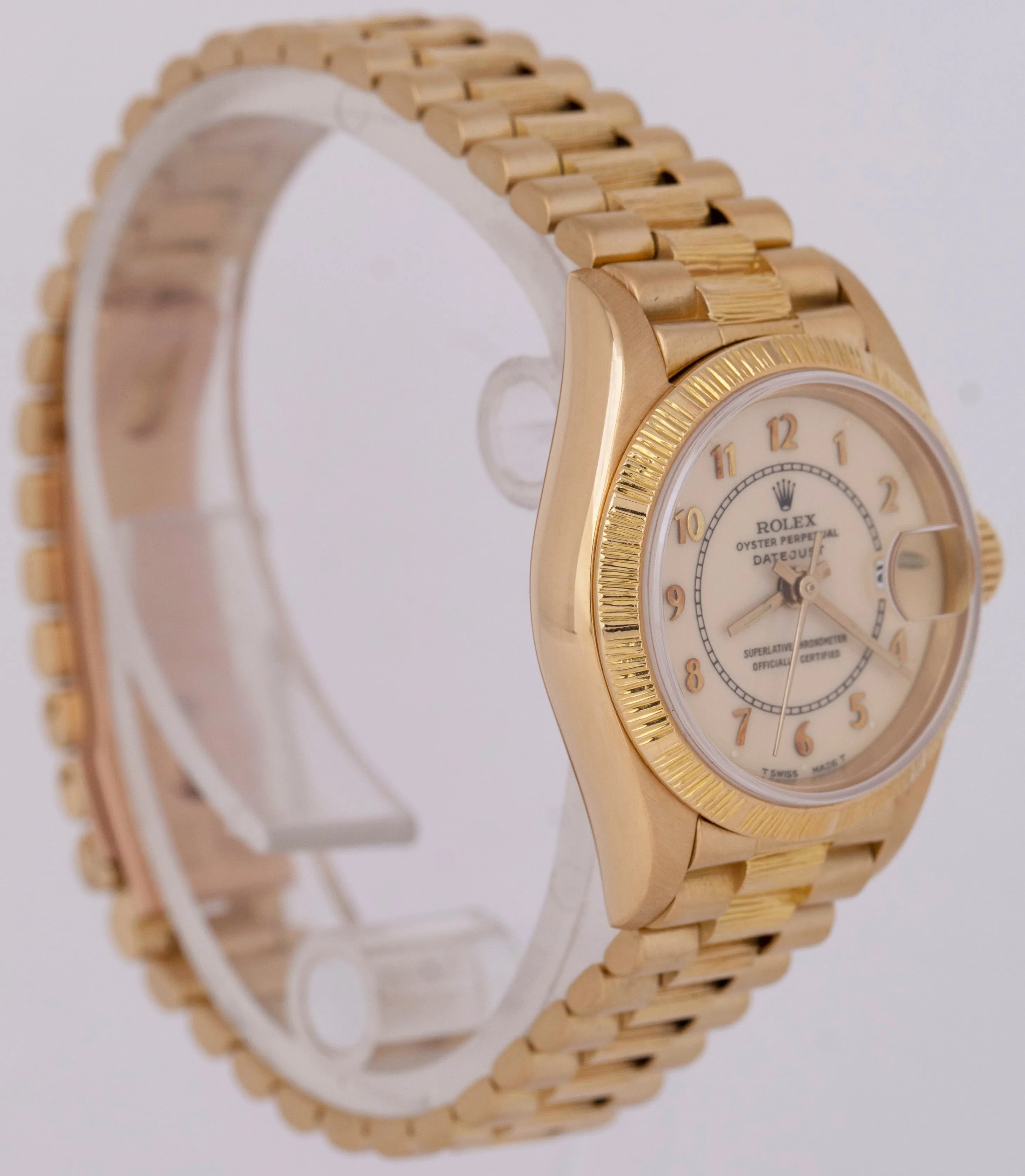 Rolex DateJust President BOILER GAUGE BARK 26mm Champagne 18K Yellow Gold 69278