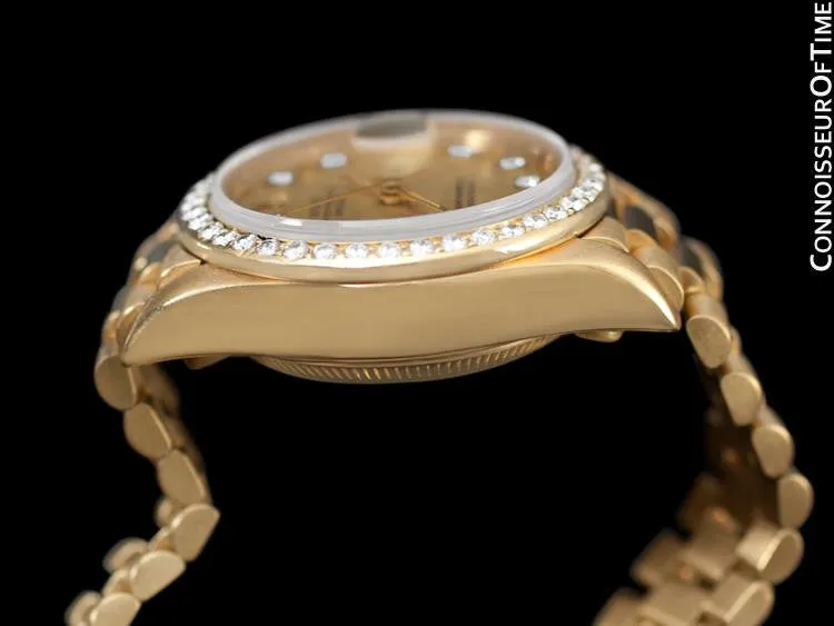 Rolex Ladies President Datejust Crown Collection, 69138 - 18K Gold & Factory Diamonds