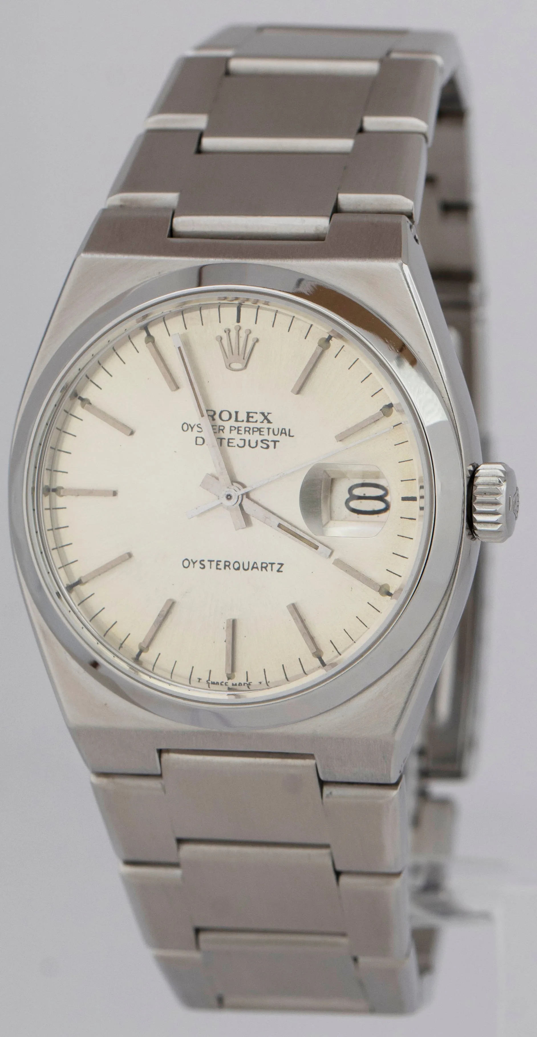 Rolex Oysterquartz DateJust Stainless Steel Quartz Silver 36mm Watch 17000