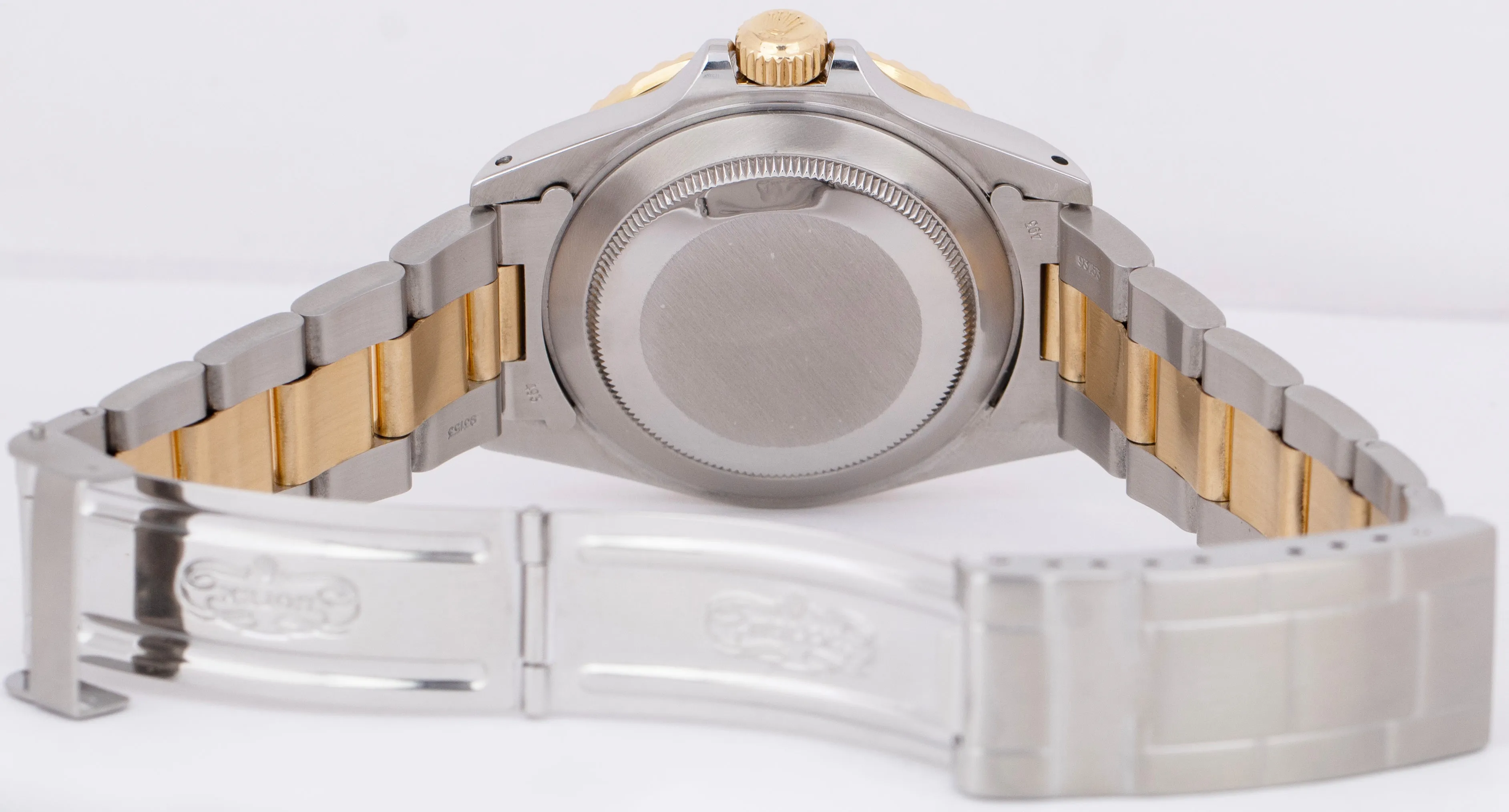 Rolex Submariner Date BLUE 18K Yellow Gold Stainless Steel 40mm Watch 16803