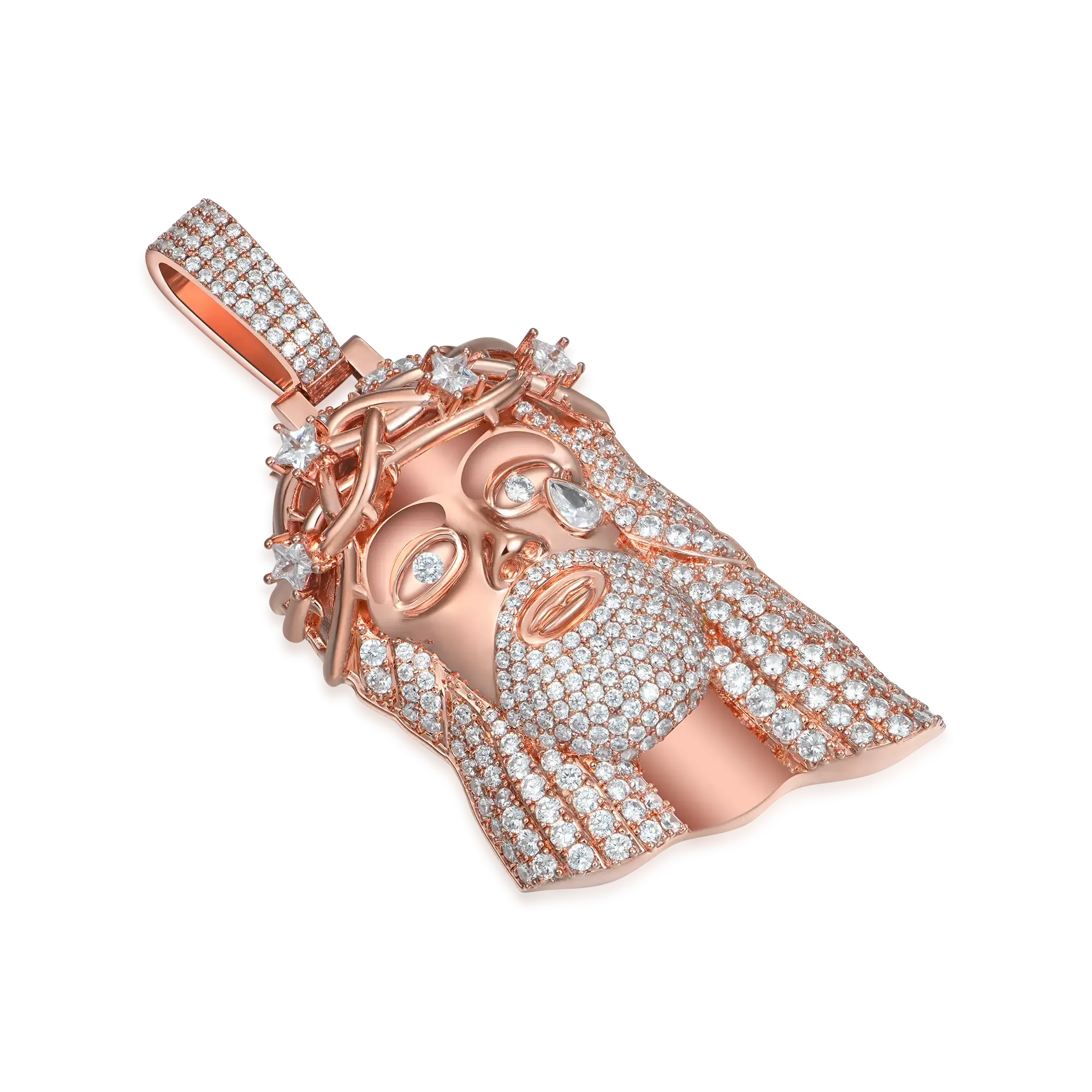 Rose Gold Stellar Jesus Pendant - Medium