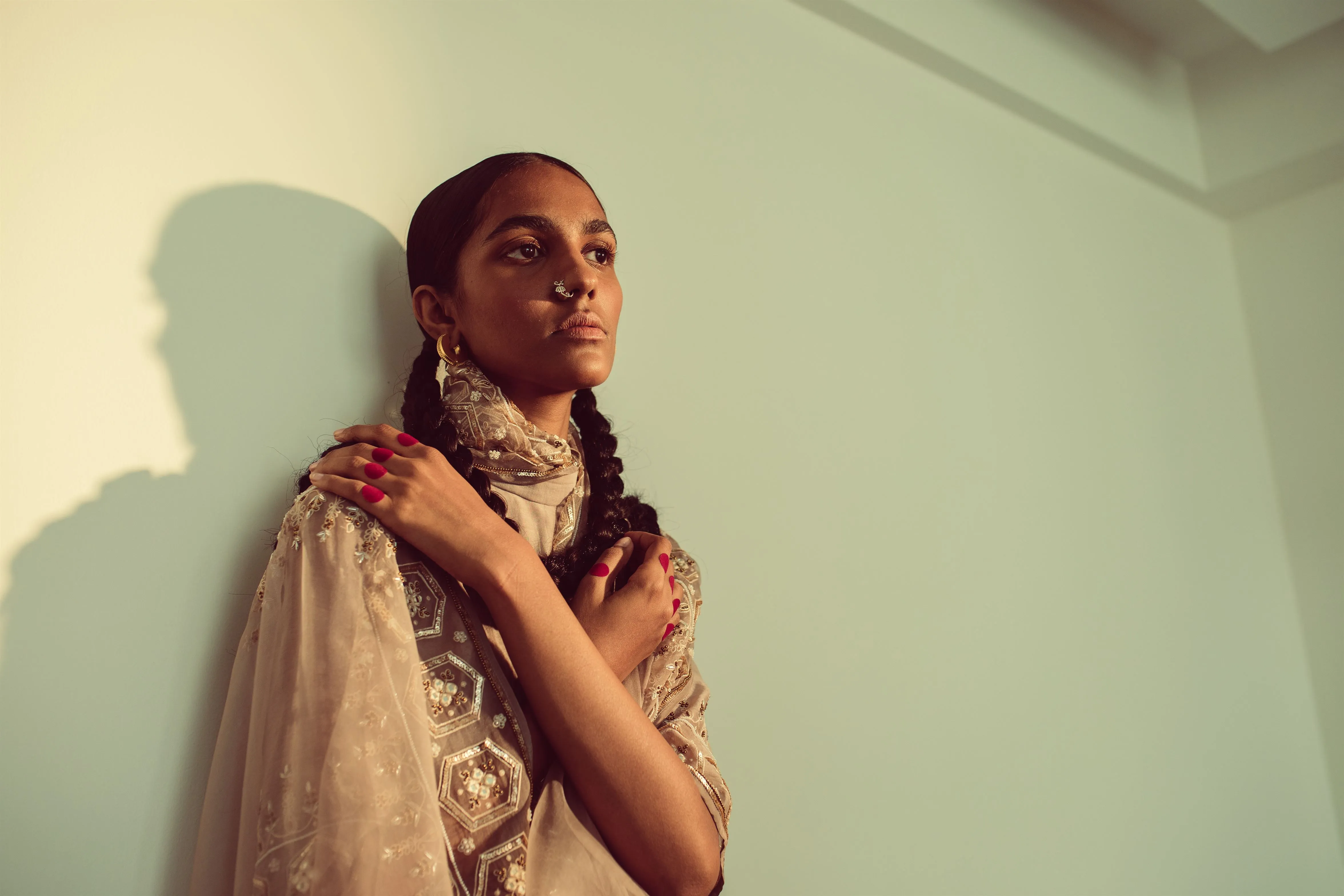 Sarang Kaur St.Martins Grey Jaipuri saree Organza silk Blouse piece Chanderi silk Chandni SK01271