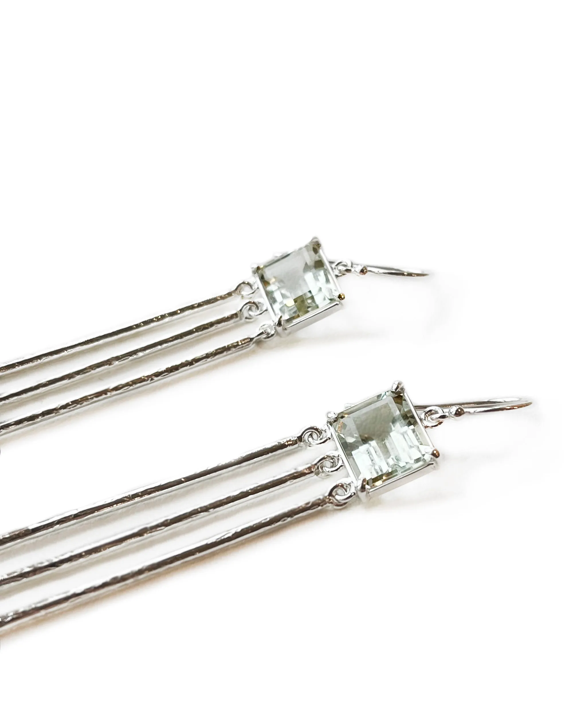 Shimmer Drop Earrings in Prasiolite