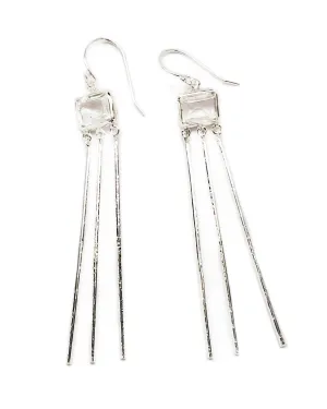 Shimmer Drop Earrings in White Topaz