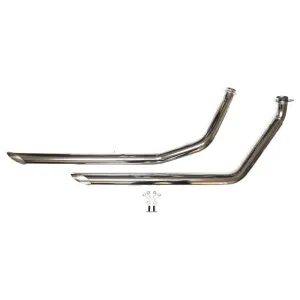 Shovelhead Drag Pipes - 2" Chrome Slash Cut