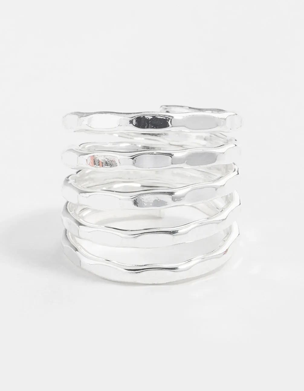 Silver Hammered Wrap Ring