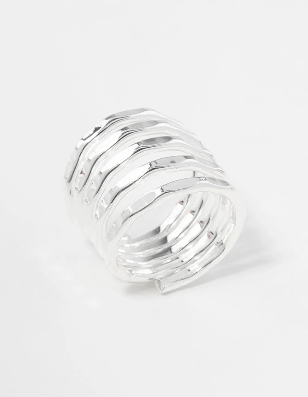 Silver Hammered Wrap Ring