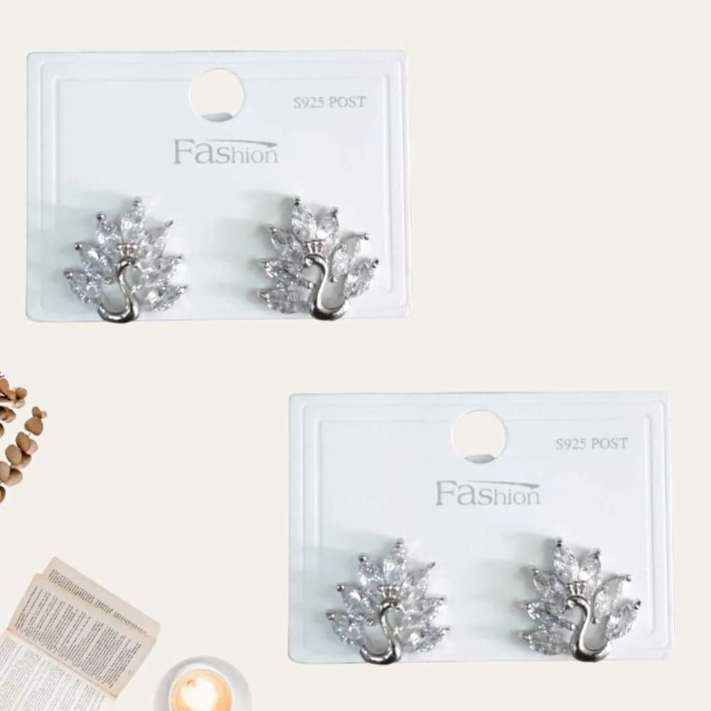Silver Peacock Earring S-0