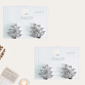 Silver Peacock Earring S-0