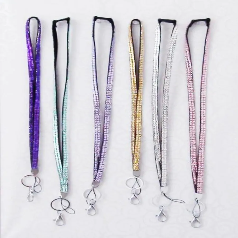 Silver Rhinestone Crystal Lanyards