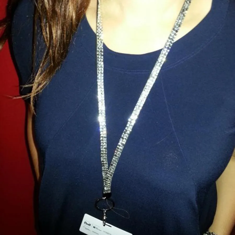 Silver Rhinestone Crystal Lanyards
