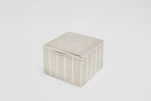 Square Silver Engine Turned Box