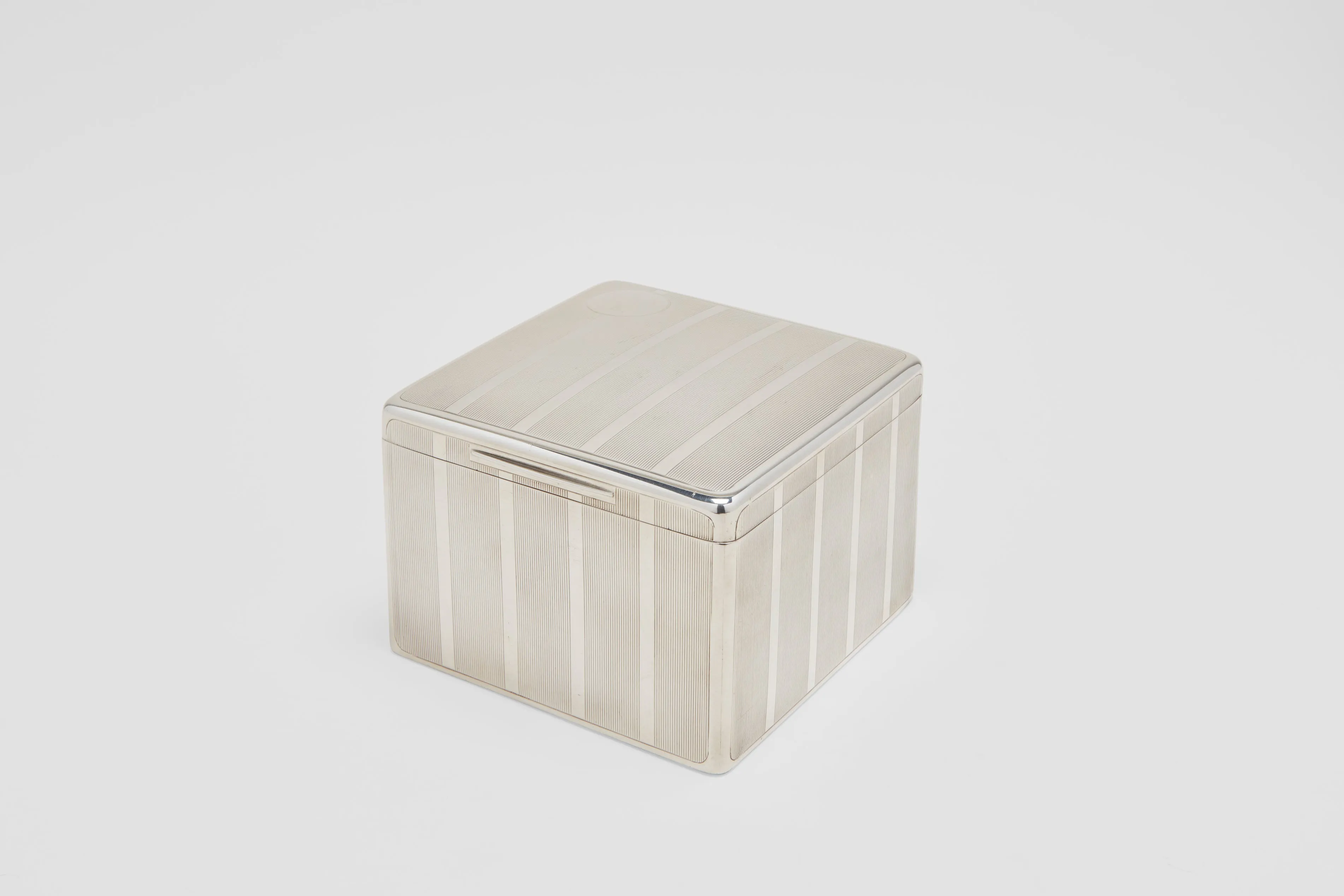 Square Silver Engine Turned Box