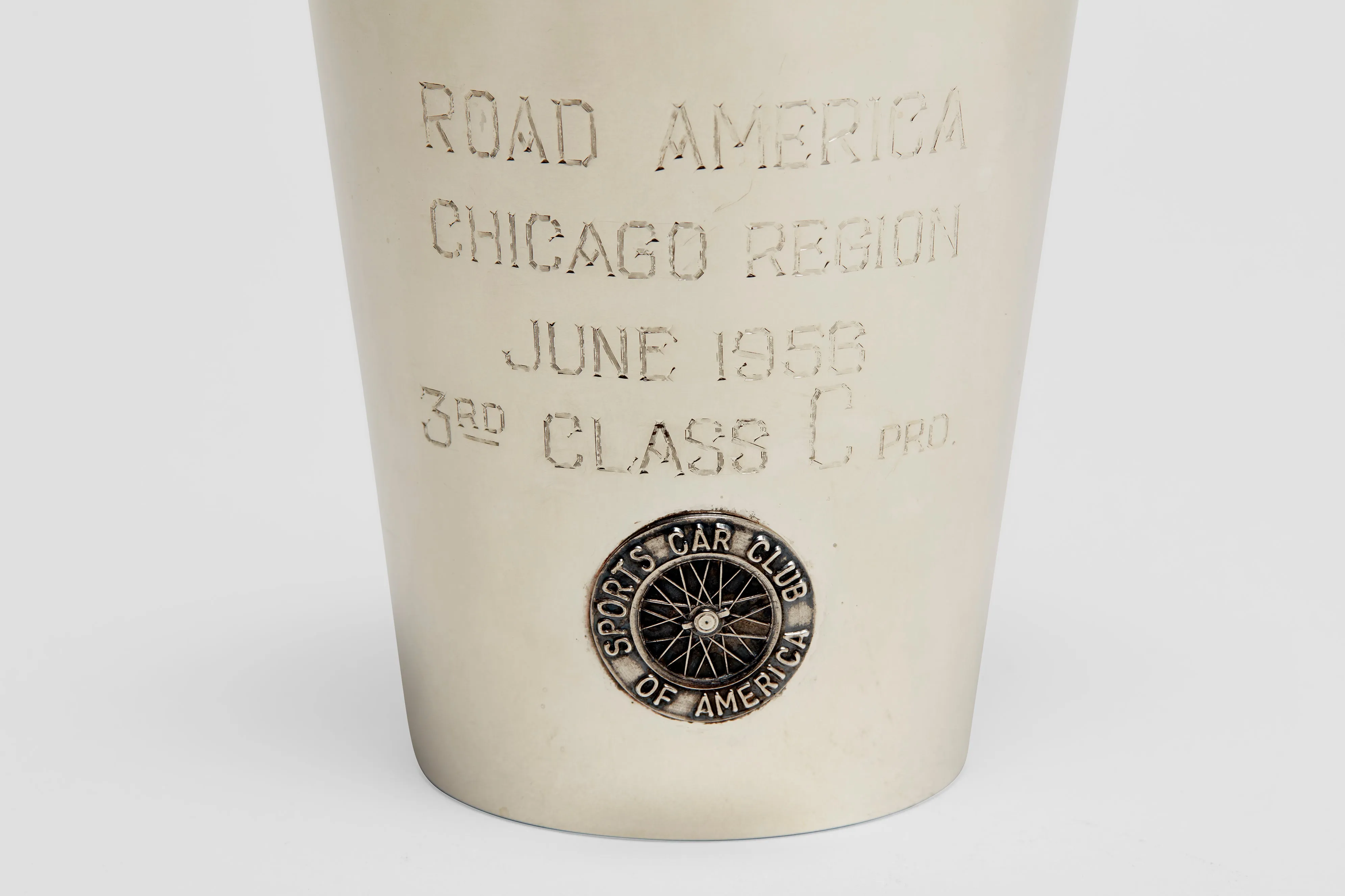 Sterling Cocktail Shaker for the Sports Car Club of America