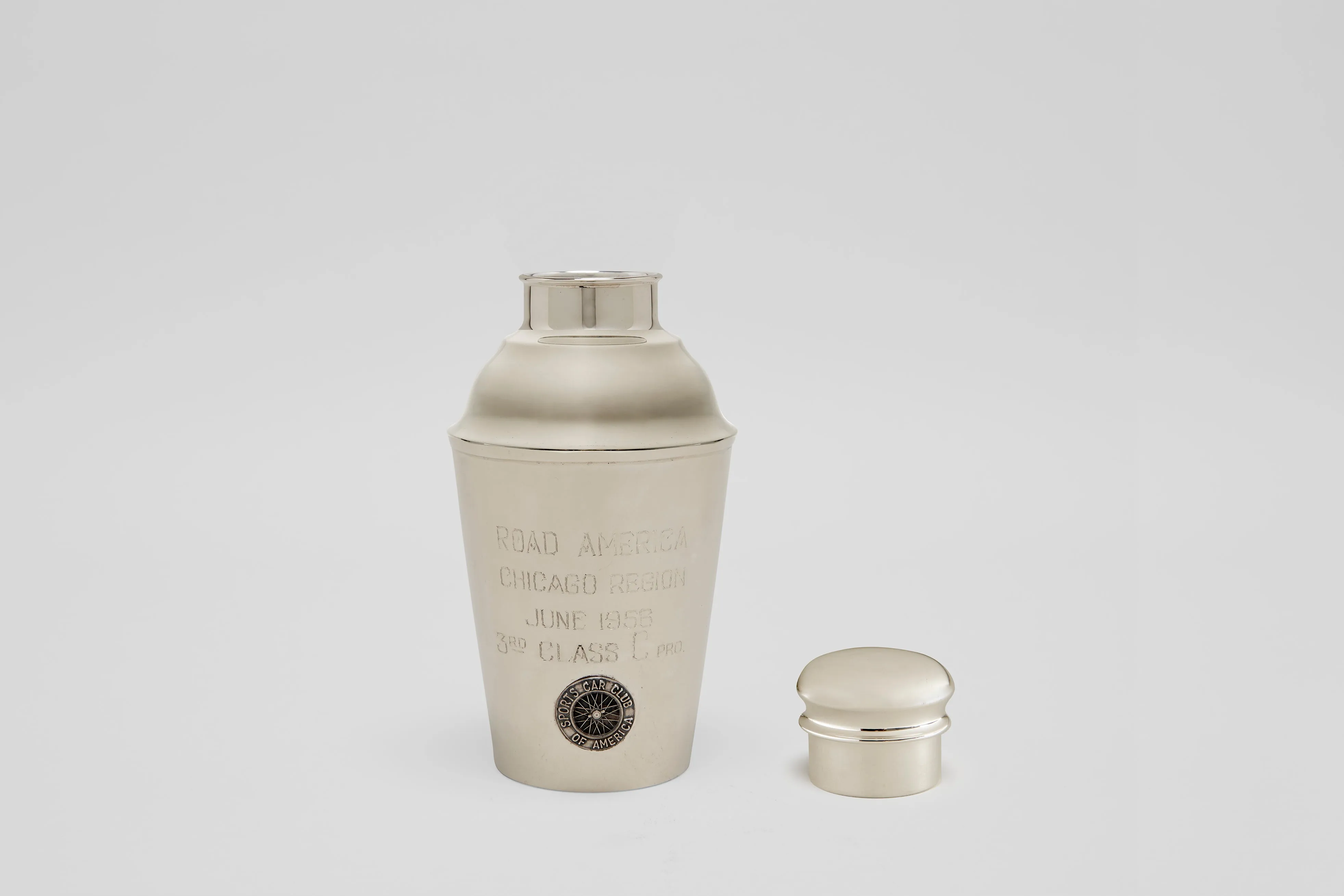 Sterling Cocktail Shaker for the Sports Car Club of America