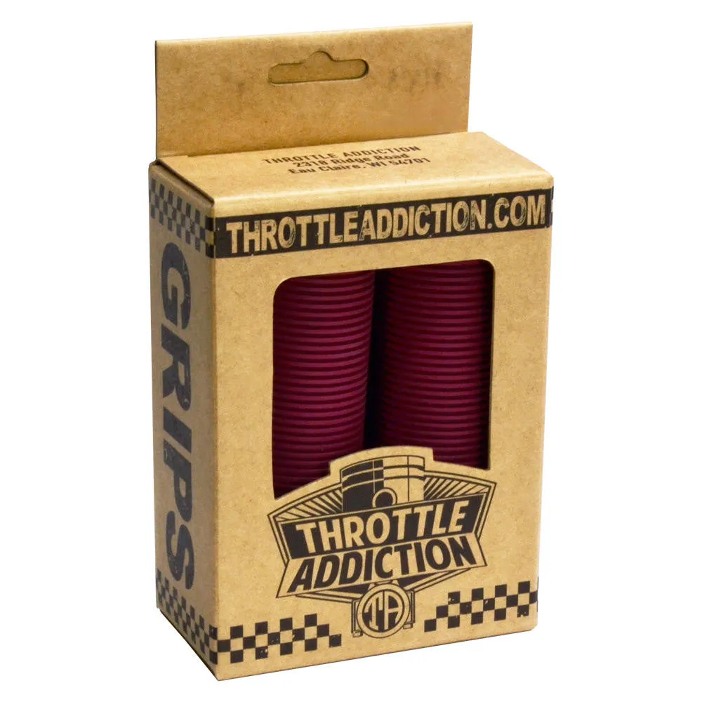 Throttle Addiction - Hammer Grips - Maroon - 1"