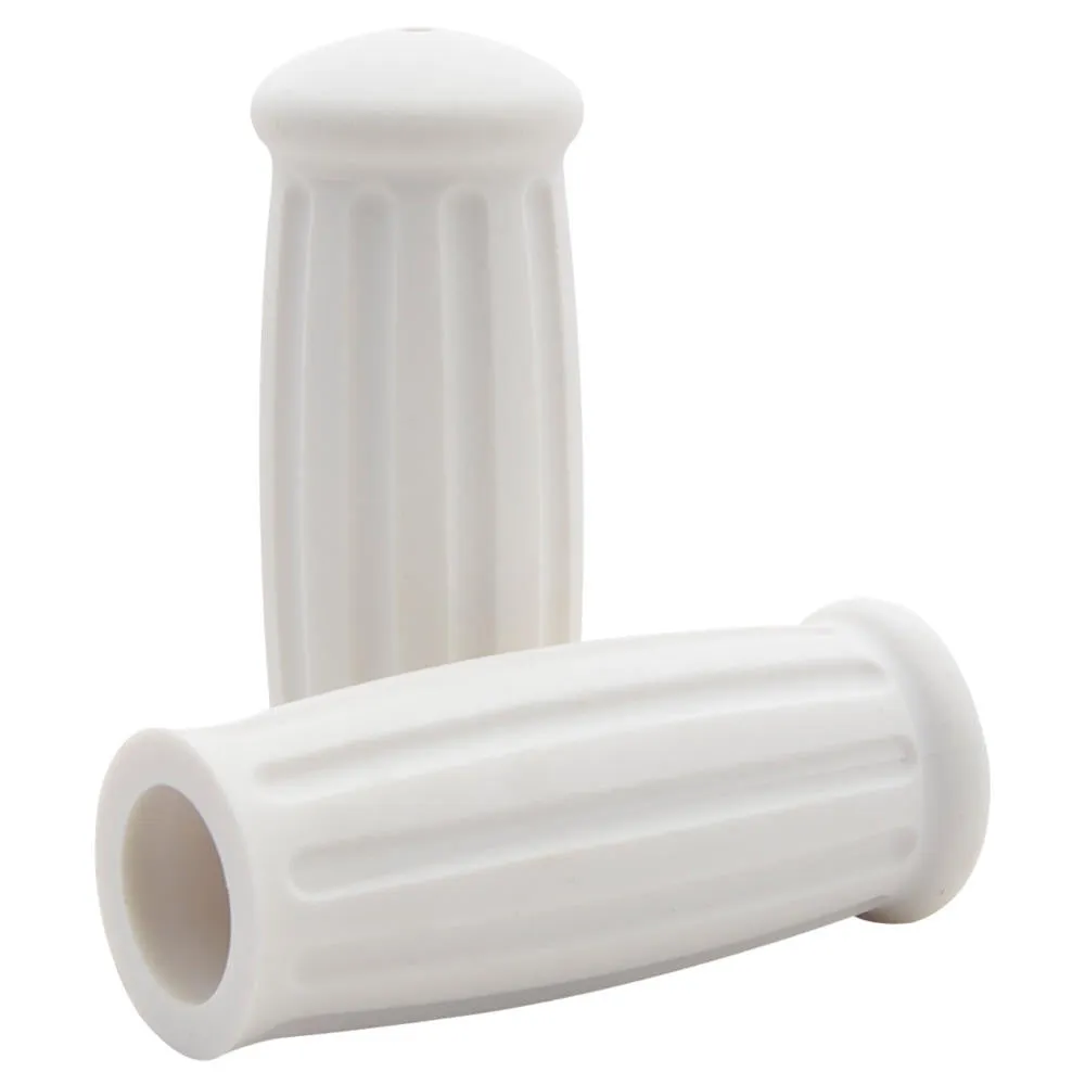 Throttle Addiction - Short Barrel Grips - White - 1"
