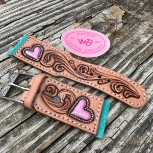 Tooled Leather Watch Band