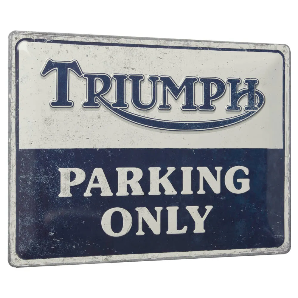 Triumph Parking Only Tin Sign