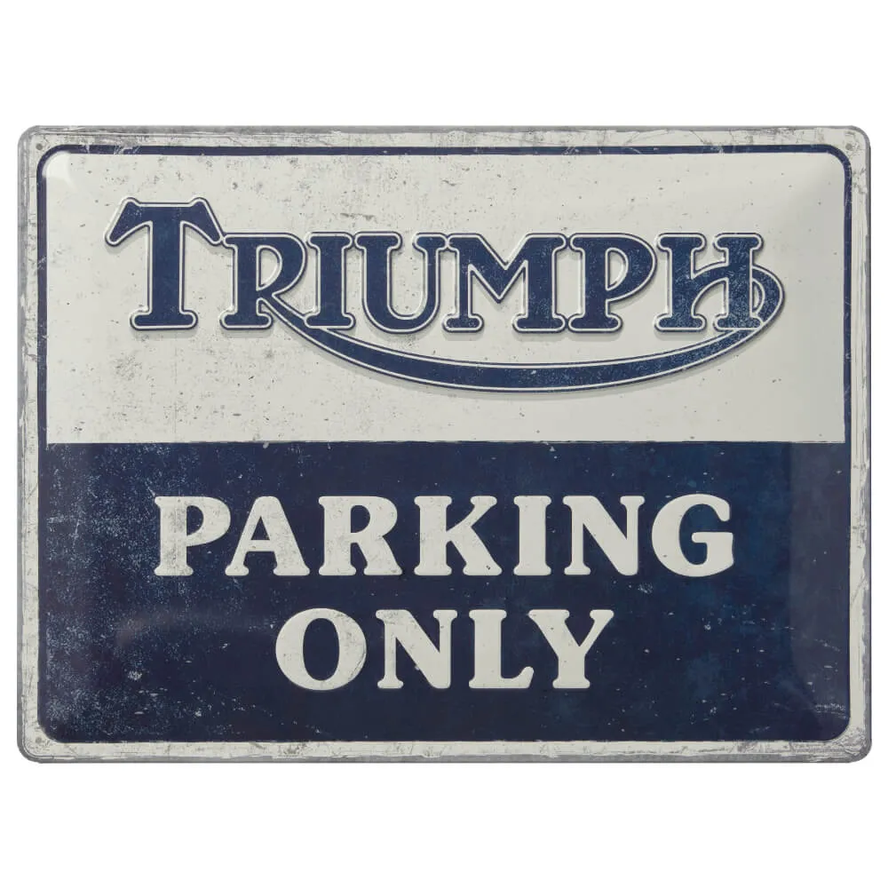 Triumph Parking Only Tin Sign