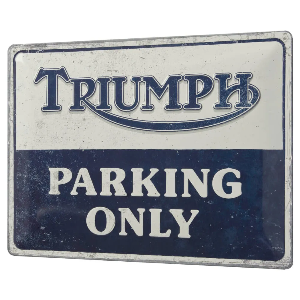 Triumph Parking Only Tin Sign