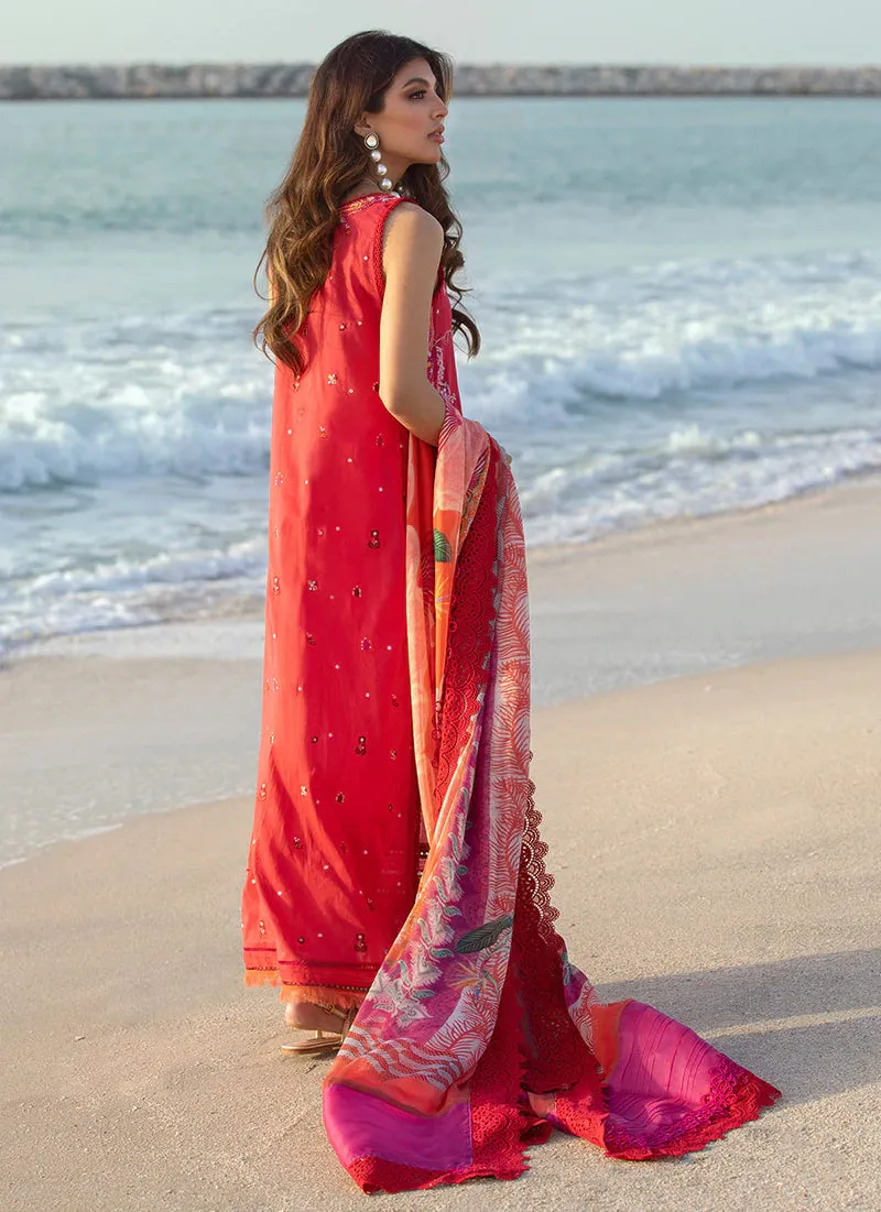 Tulum Red | Farah Talib Aziz ILO ILO Luxury Lawn Collection 2022 | Unstitched Embroidered Lawn Suits
