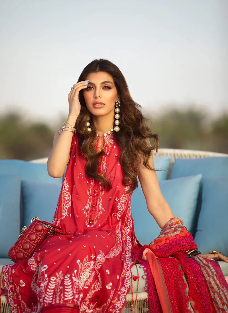 Tulum Red | Farah Talib Aziz ILO ILO Luxury Lawn Collection 2022 | Unstitched Embroidered Lawn Suits