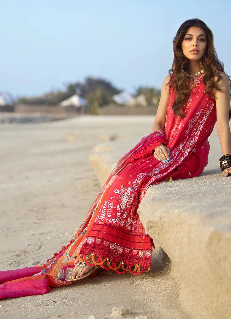 Tulum Red | Farah Talib Aziz ILO ILO Luxury Lawn Collection 2022 | Unstitched Embroidered Lawn Suits