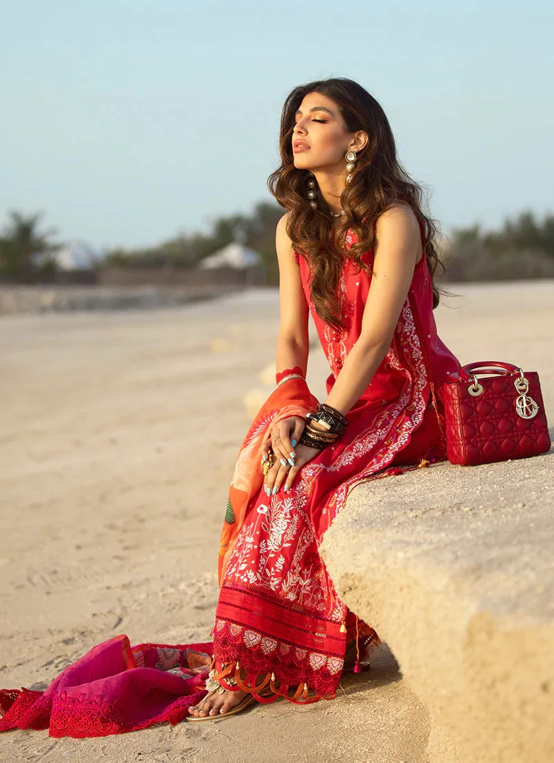 Tulum Red | Farah Talib Aziz ILO ILO Luxury Lawn Collection 2022 | Unstitched Embroidered Lawn Suits