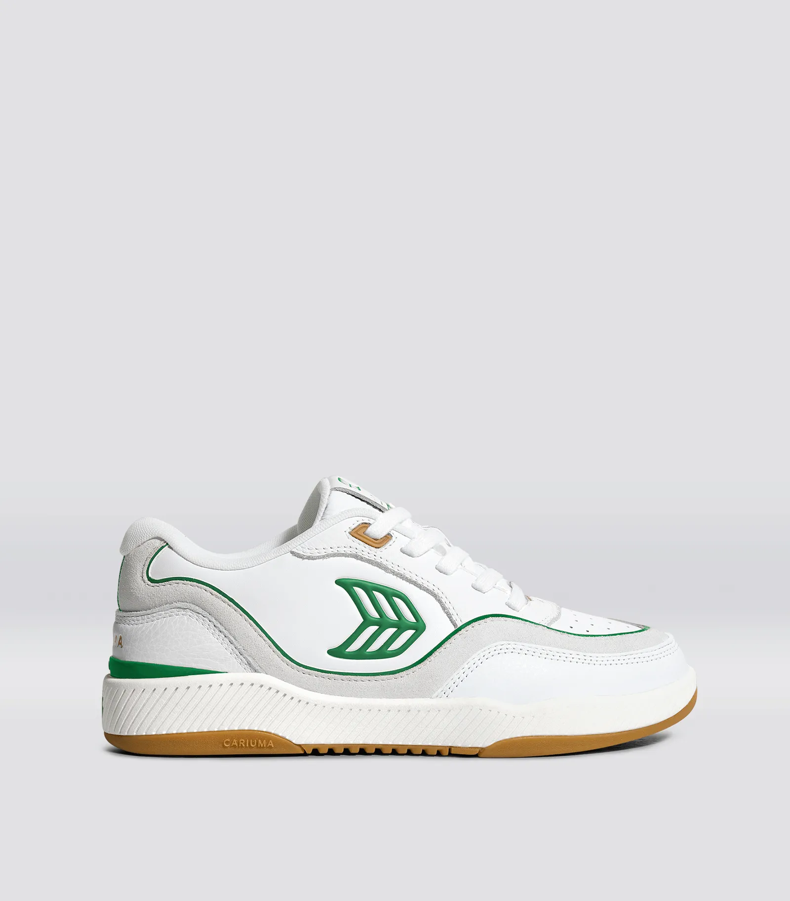 UBA Gum White Leather Green Logo Sneaker Women