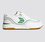 UBA Gum White Leather Green Logo Sneaker Women