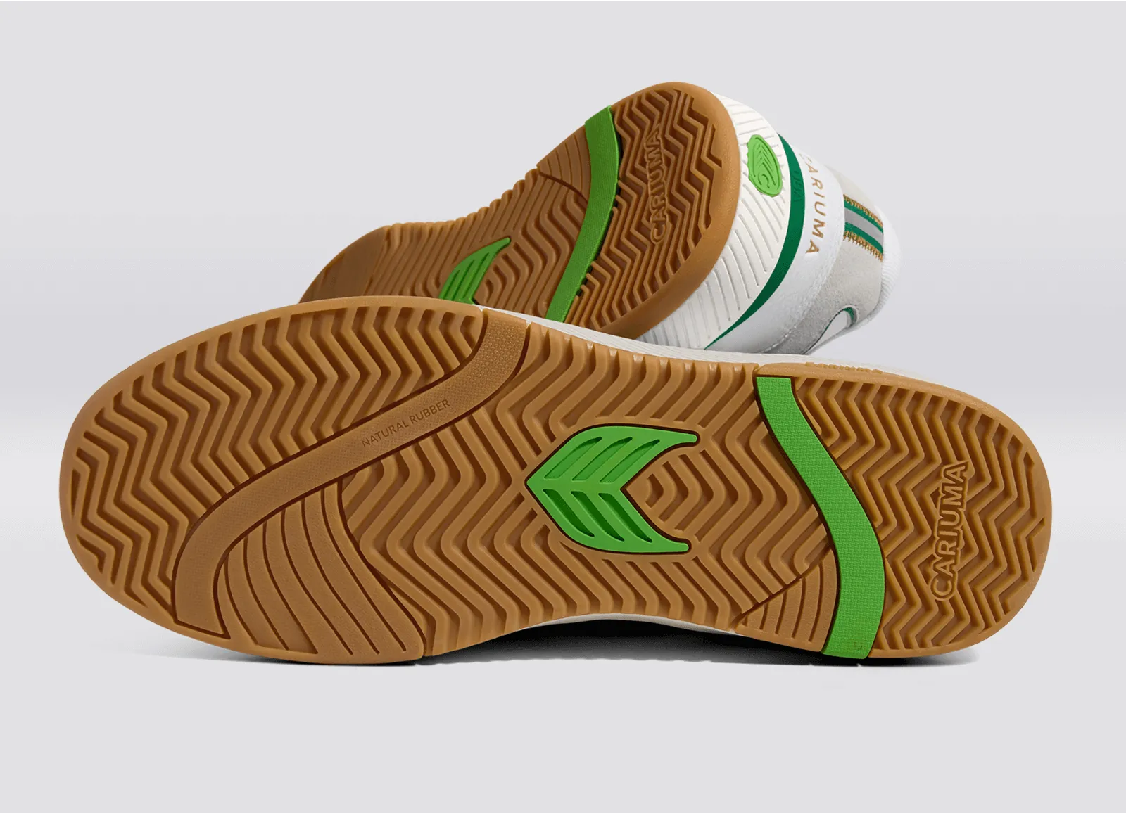 UBA Gum White Leather Green Logo Sneaker Women