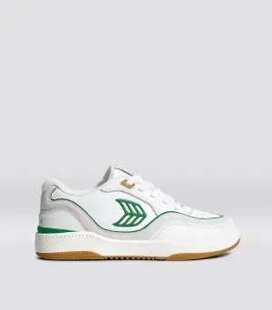 UBA Gum White Leather Green Logo Sneaker Women