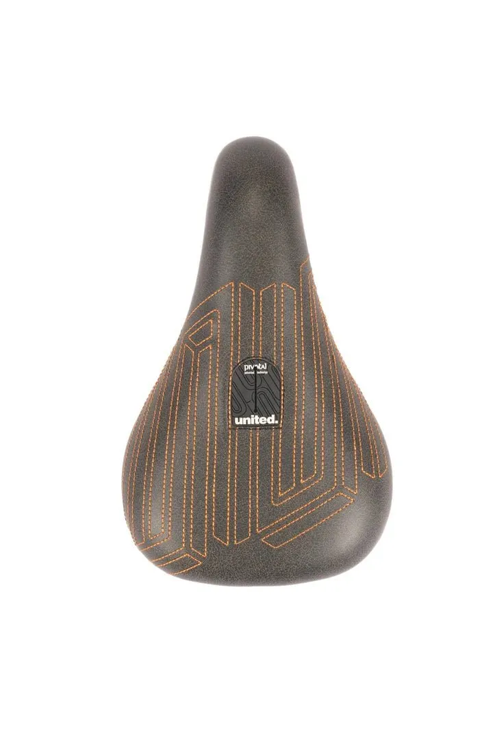 United Squad Fat Pivotal Seat Black / Orange Stitching