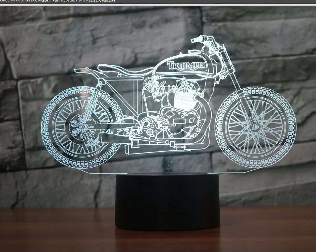 Vintage Motorcycle 3D Lamp