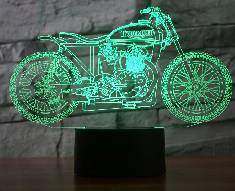 Vintage Motorcycle 3D Lamp