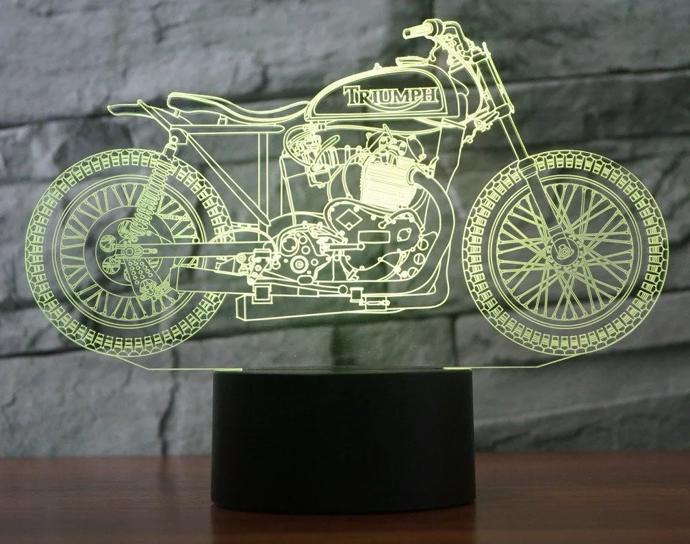 Vintage Motorcycle 3D Lamp