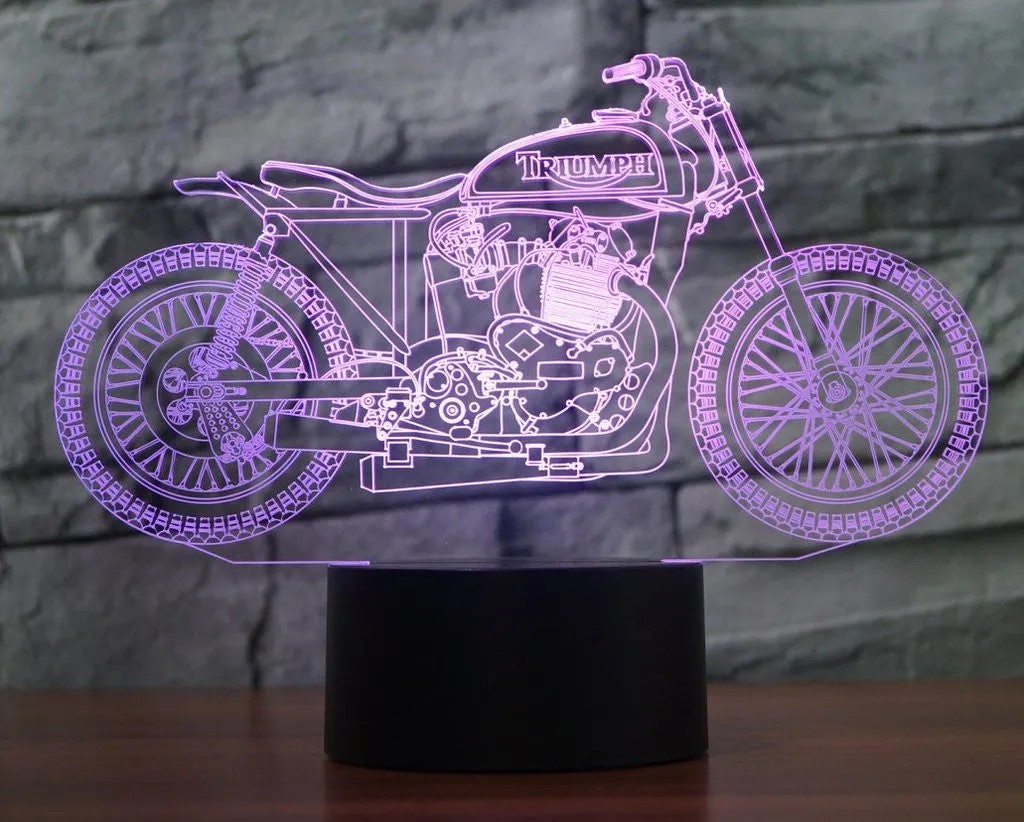 Vintage Motorcycle 3D Lamp