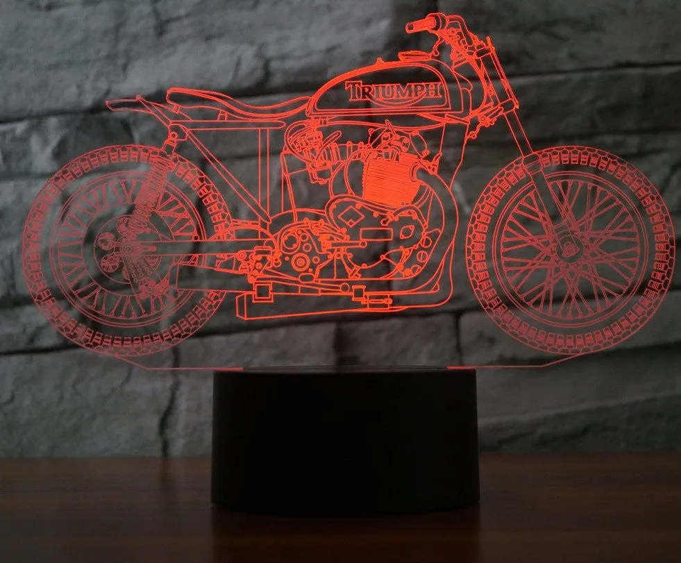 Vintage Motorcycle 3D Lamp