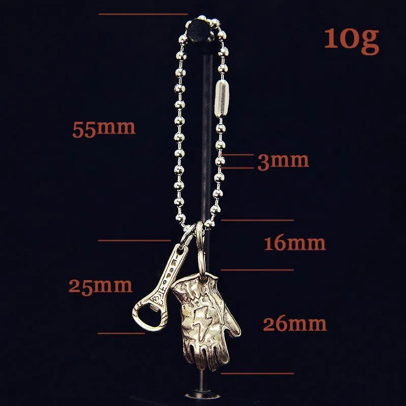 Vintage Motorcycle Glove Solid Brass Keychain