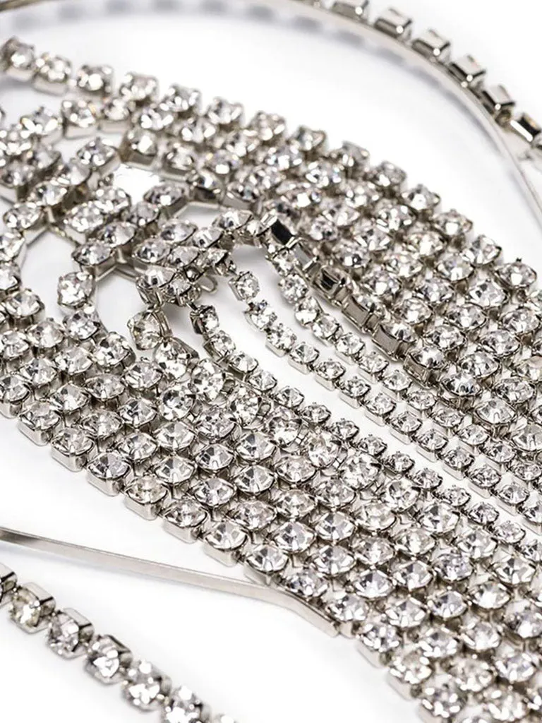 Vintage Rhinestone Hair Chain Long tassel Headband Hair Jewelry for Women